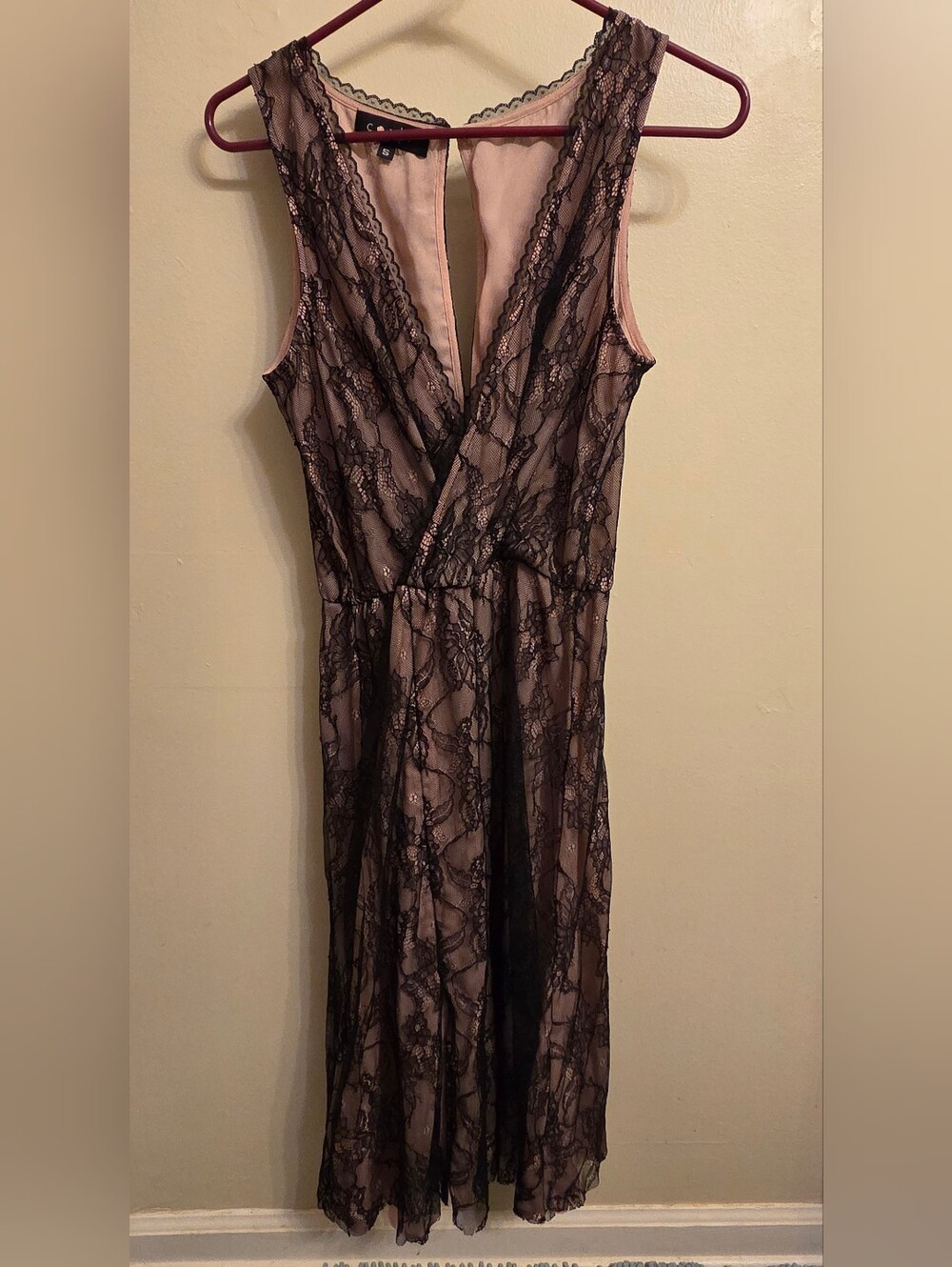 ​CORY Whimsigoth Black Floral Lace Sleeveless Cocktail Dress Small Date Night